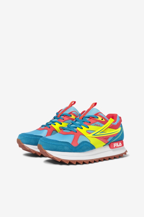 Women\'s Sandenal Orbit Fila UK Bluefish/Yellow/Fiery Coral