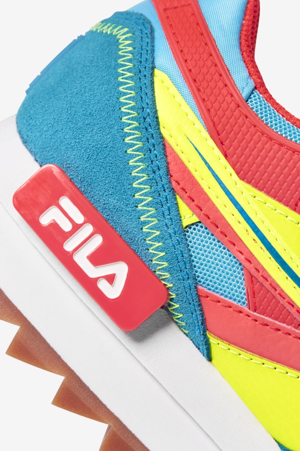 Women\'s Sandenal Orbit Fila UK Bluefish/Yellow/Fiery Coral