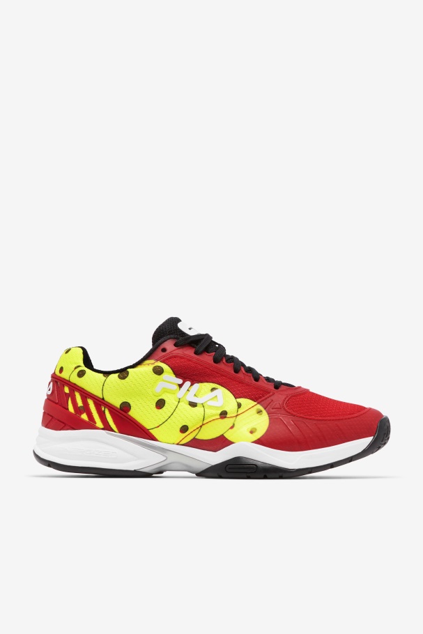 Red/Black/Yellow Men's Volley Zone Fila UK