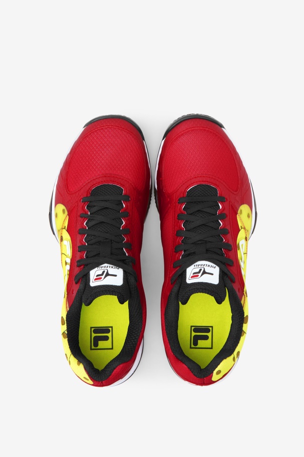 Red/Black/Yellow Men\'s Volley Zone Fila UK