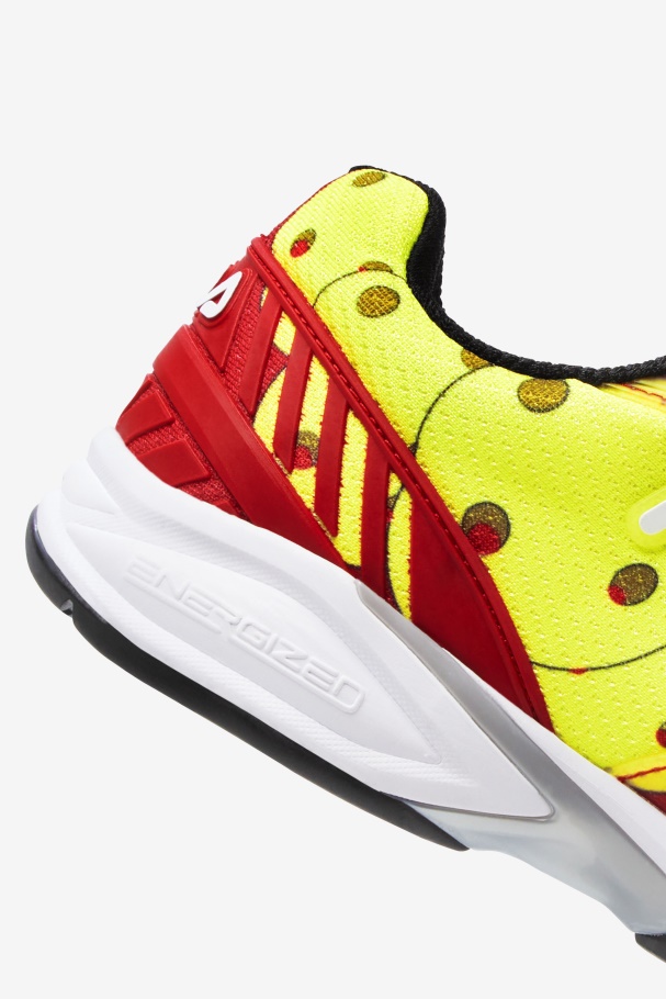 Red/Black/Yellow Men\'s Volley Zone Fila UK