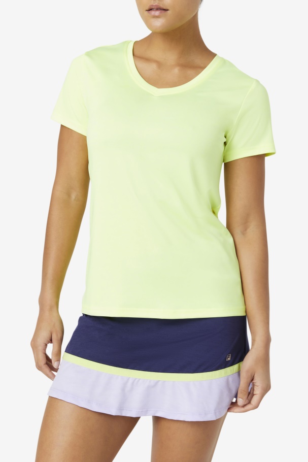 Fila UK YellowHeather Pickleball Silky V-Neck