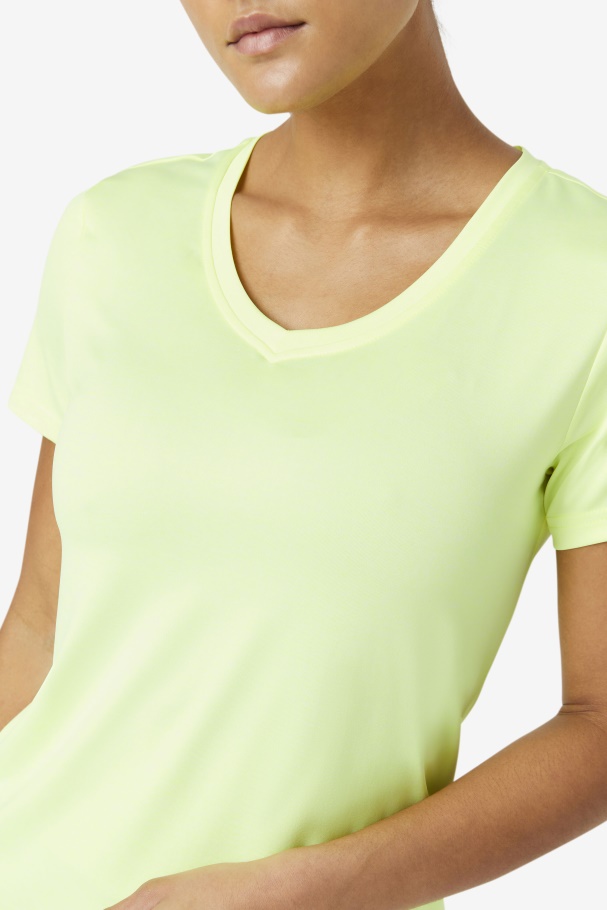 Fila UK YellowHeather Pickleball Silky V-Neck