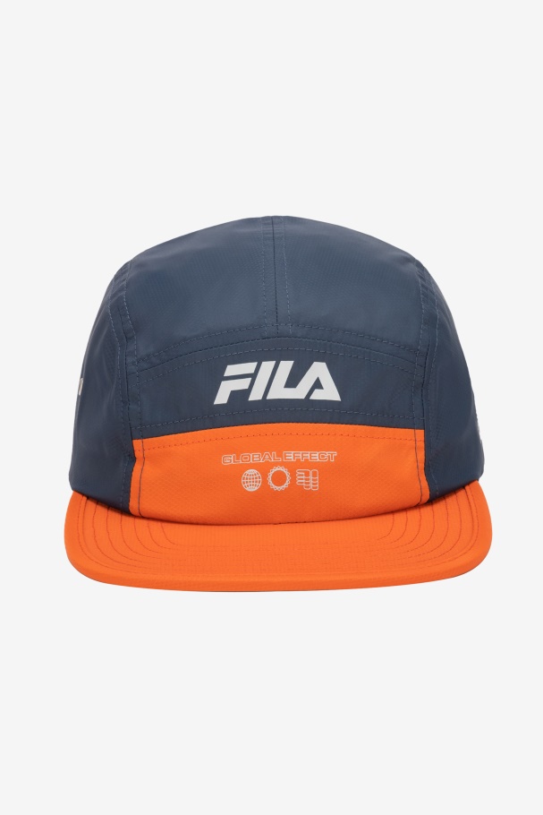 Navy/Cherry Tomato Fila UK 5 Panel Camper Hat