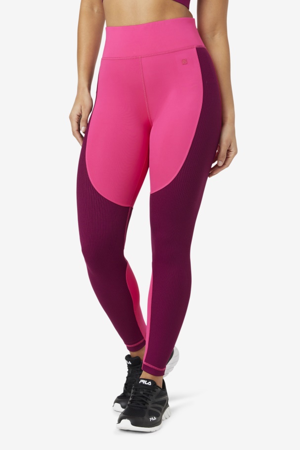 Fila UK Bright Pink/Magenta Purple Forza Textured Long Legging
