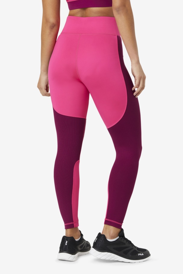 Fila UK Bright Pink/Magenta Purple Forza Textured Long Legging