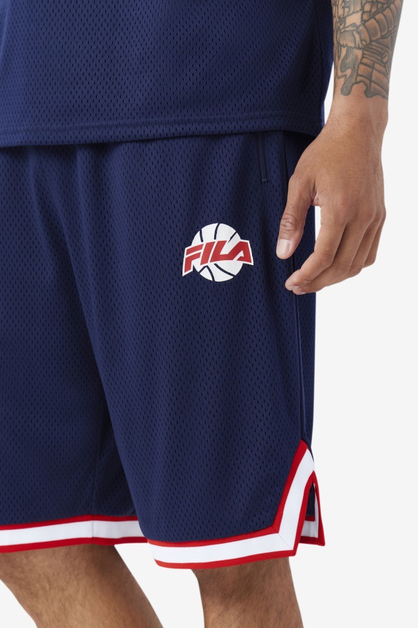 Navy/Red/White Fila UK Ovi Basketball Short