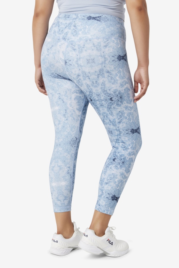 Fila UK Blue Fog Print Forza Sleek 7/8 Leggings