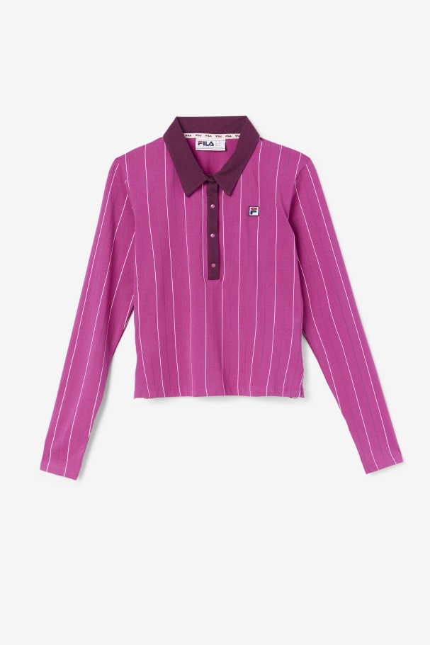 Fila UK Rouge/Potpourri/Grape Wine Jada Long Sleeve Polo