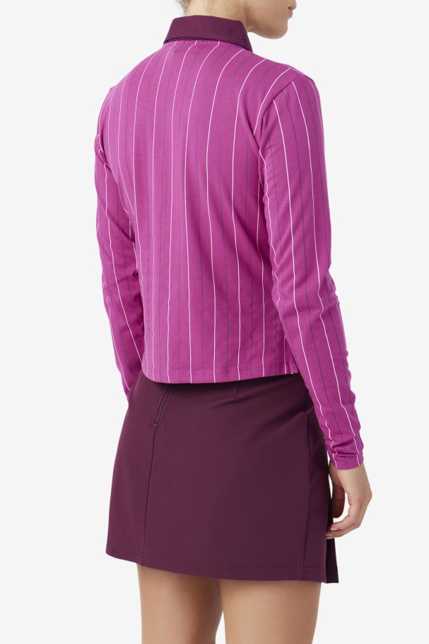 Fila UK Rouge/Potpourri/Grape Wine Jada Long Sleeve Polo