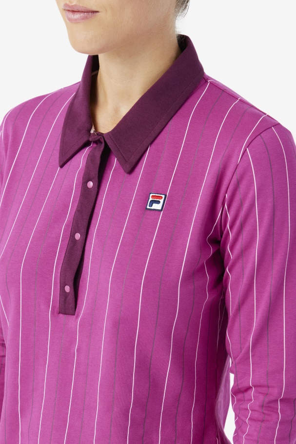 Fila UK Rouge/Potpourri/Grape Wine Jada Long Sleeve Polo