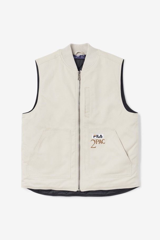 Dove/Black Fila UK 2Pac Vest
