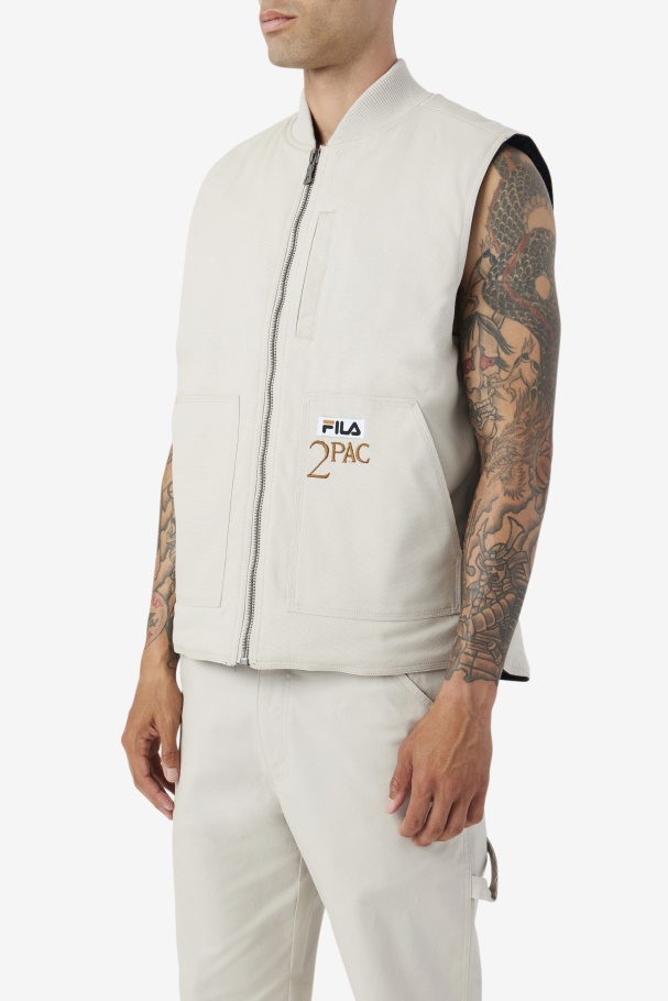 Dove/Black Fila UK 2Pac Vest