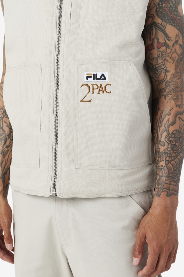Dove/Black Fila UK 2Pac Vest