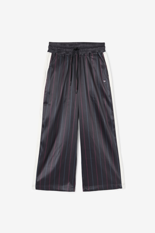 Black/Tofu Fila UK Aviana Cropped Satin Pant
