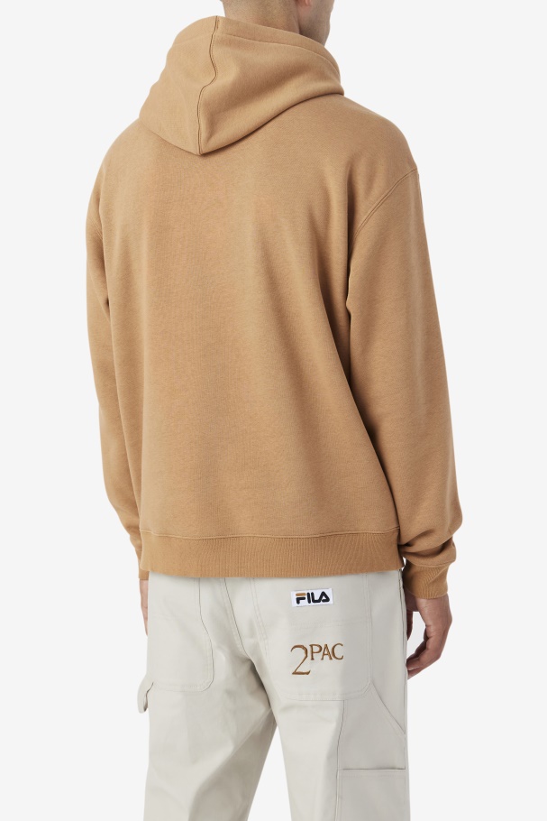 2Pac Patch Hoodie Fila UK Tobacco Brown