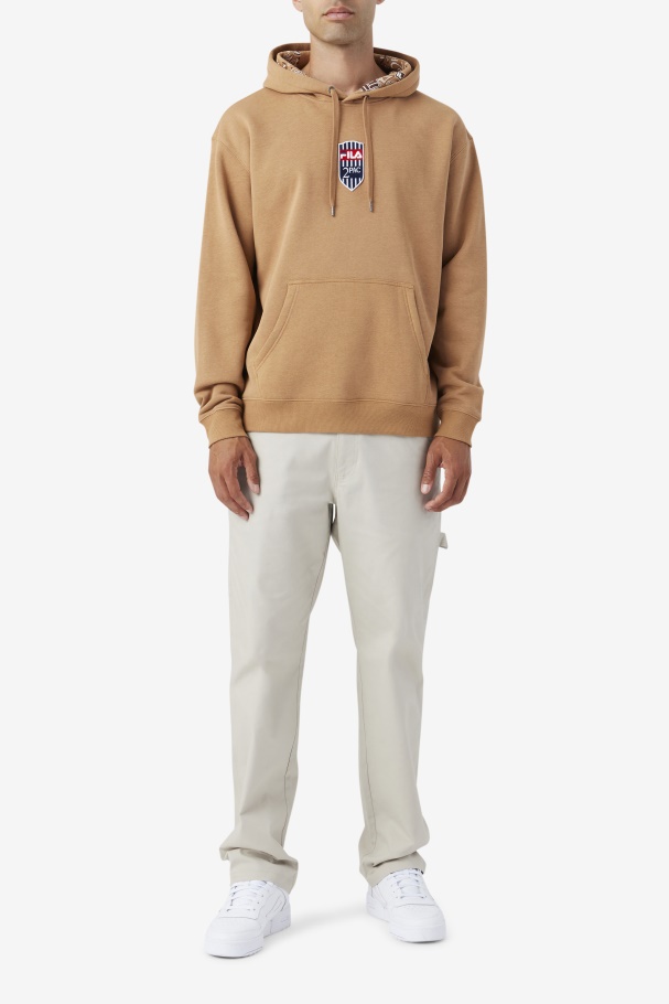 2Pac Patch Hoodie Fila UK Tobacco Brown