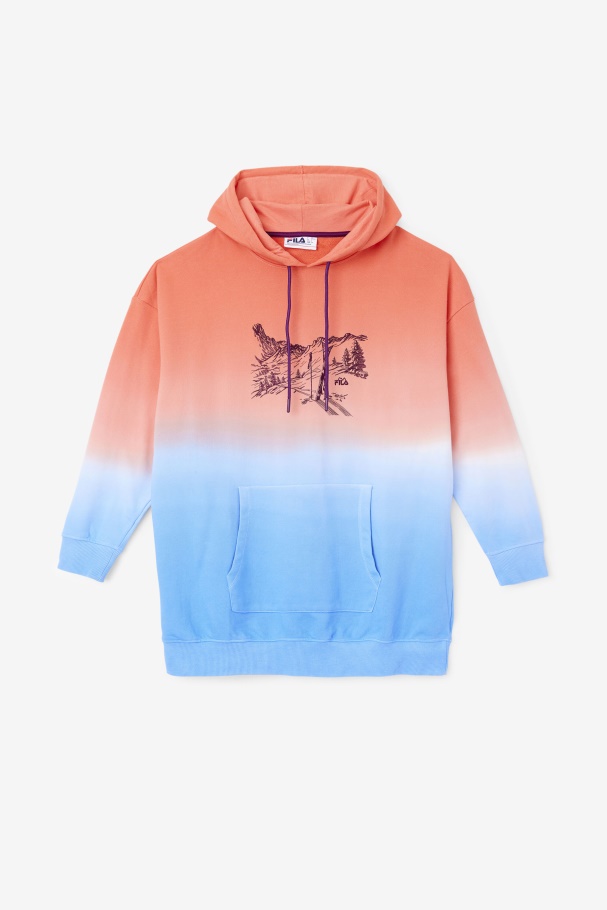 Destiny Oversized Hoodie Orange/Charisma/Cayenne Fila UK