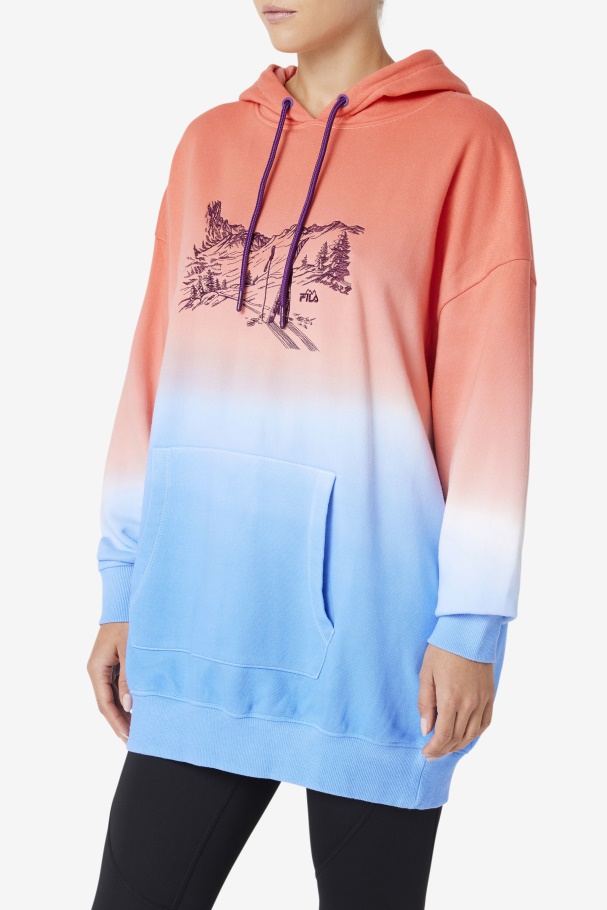 Destiny Oversized Hoodie Orange/Charisma/Cayenne Fila UK