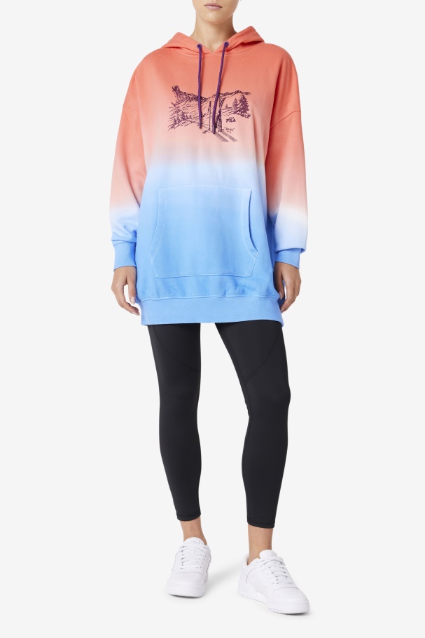 Destiny Oversized Hoodie Orange/Charisma/Cayenne Fila UK