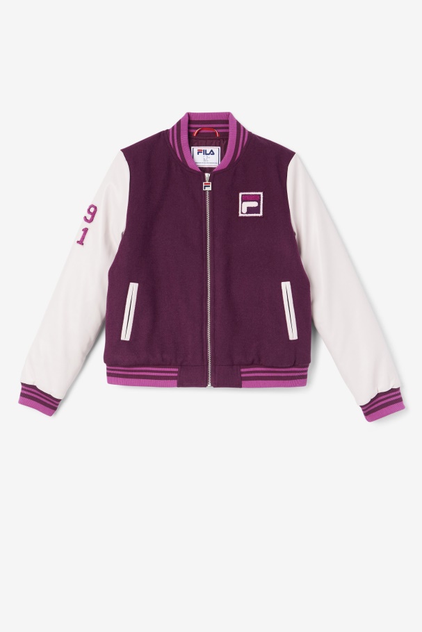 Fila UK Grape Wine/Potpourri/Rouge Dixon Varsity Jacket