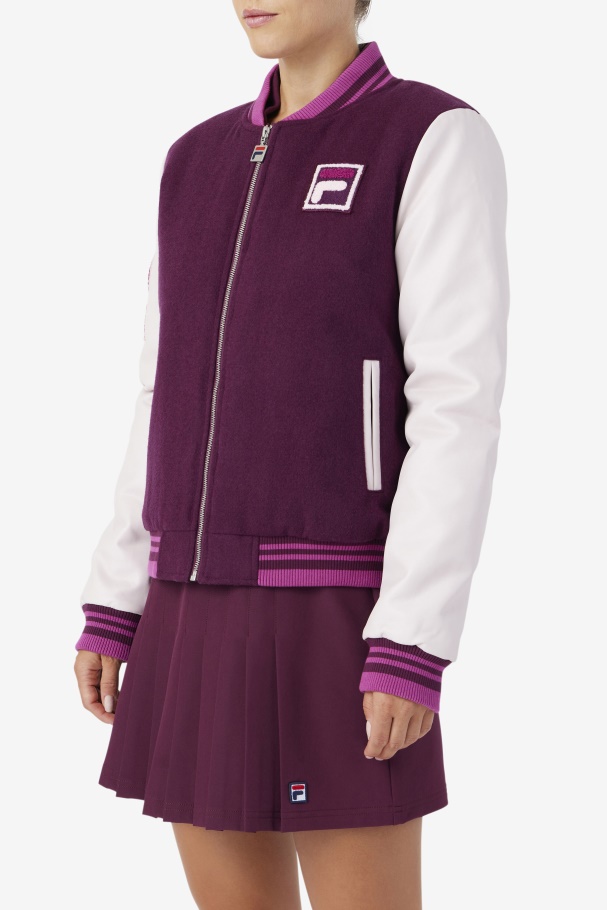 Fila UK Grape Wine/Potpourri/Rouge Dixon Varsity Jacket