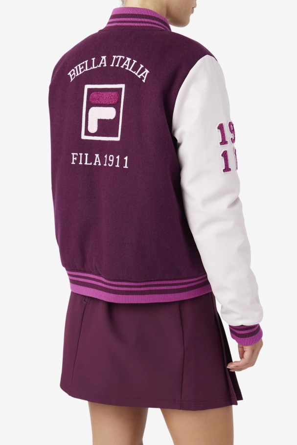 Fila UK Grape Wine/Potpourri/Rouge Dixon Varsity Jacket