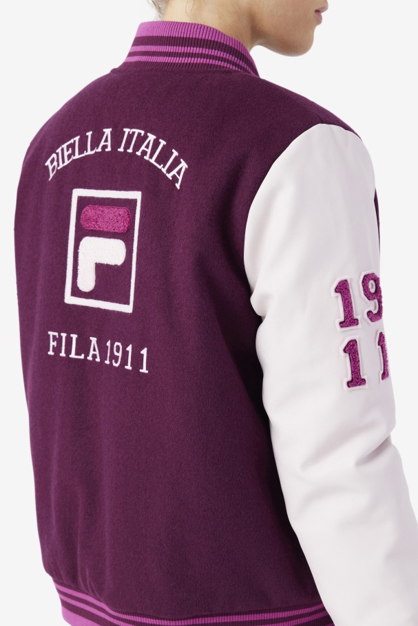 Fila UK Grape Wine/Potpourri/Rouge Dixon Varsity Jacket