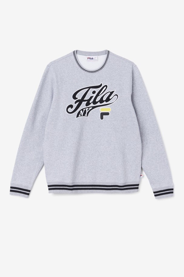 Taylor Crewneck Sweatshirt Light Grey Marl/Black/Mimosa Fila UK