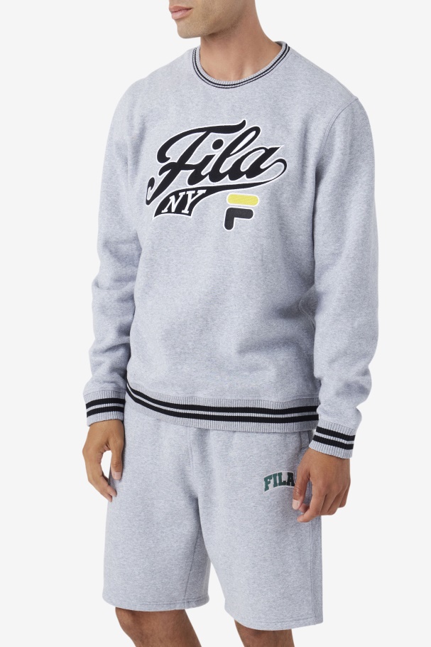 Taylor Crewneck Sweatshirt Light Grey Marl/Black/Mimosa Fila UK
