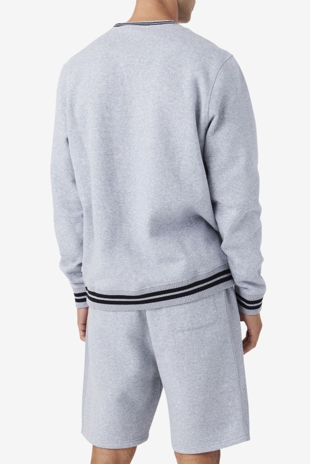 Taylor Crewneck Sweatshirt Light Grey Marl/Black/Mimosa Fila UK