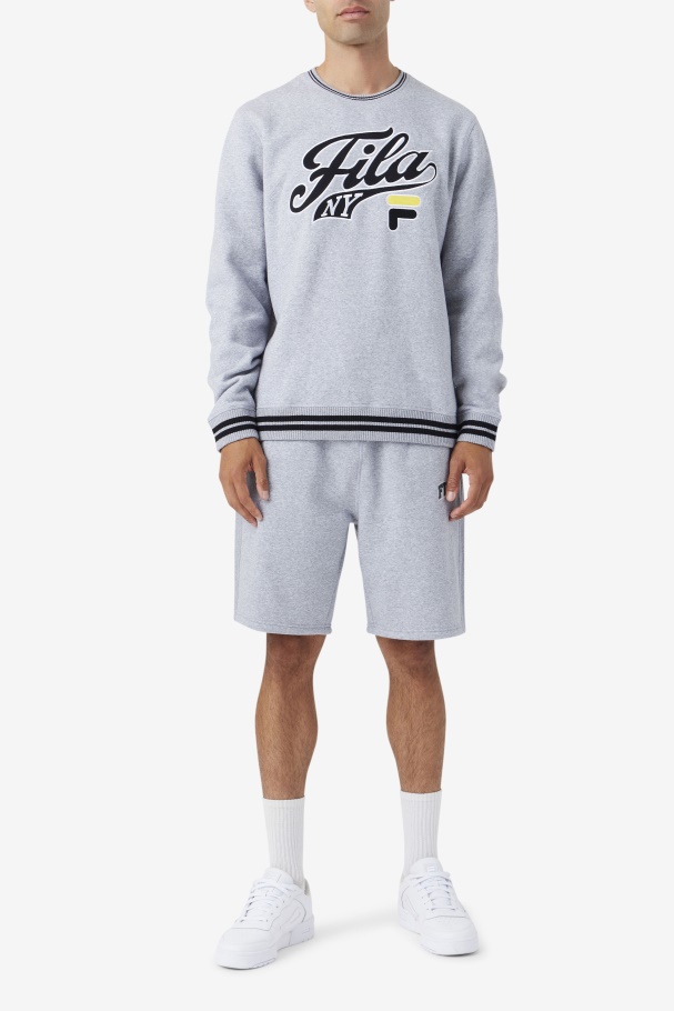 Taylor Crewneck Sweatshirt Light Grey Marl/Black/Mimosa Fila UK