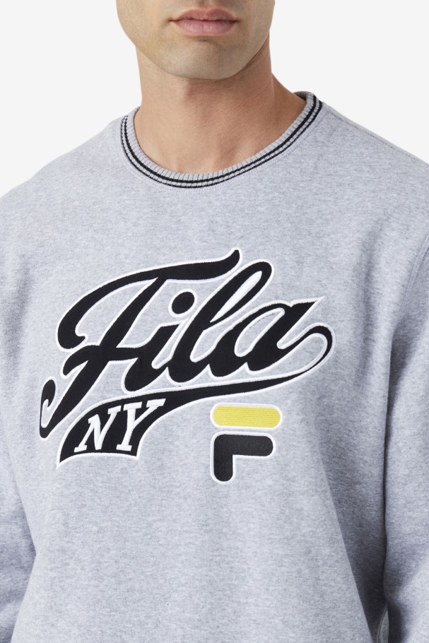 Taylor Crewneck Sweatshirt Light Grey Marl/Black/Mimosa Fila UK