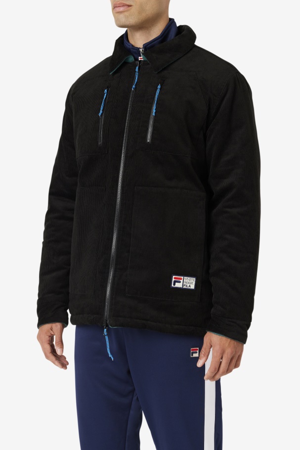Black/June Bug Crank Reversible Jacket Fila UK
