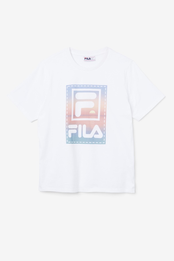 White Fila UK Spieten Tee