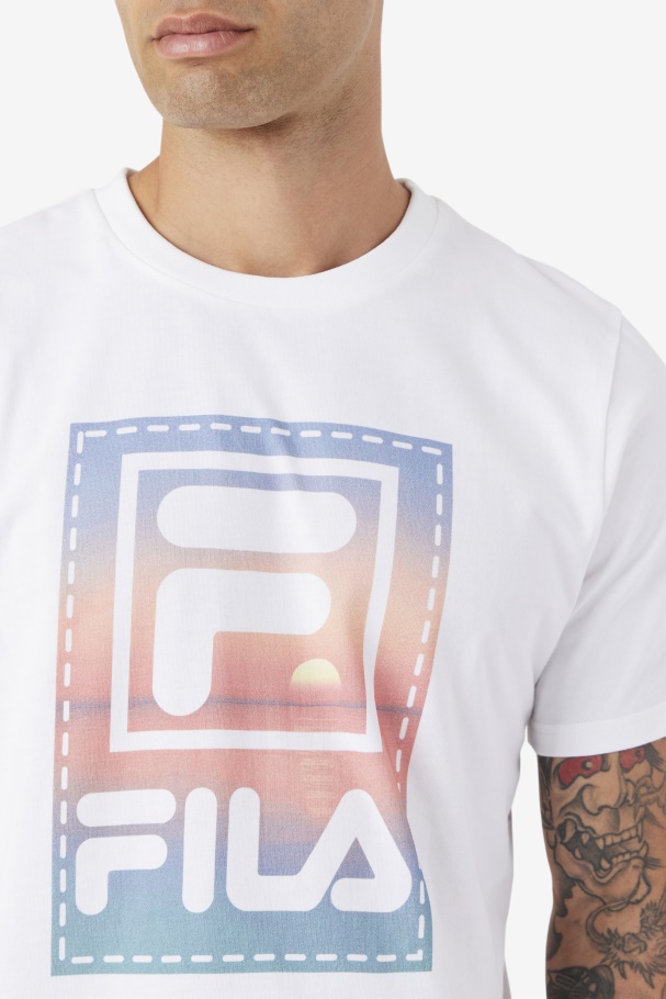 White Fila UK Spieten Tee