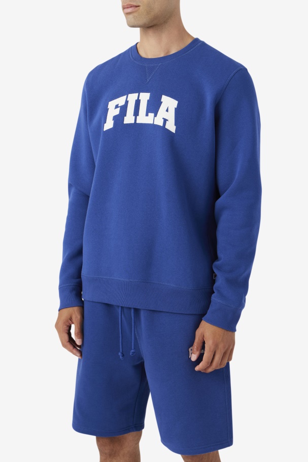 Blue/Gardenia Fila UK Kory Crewneck Sweatshsirt