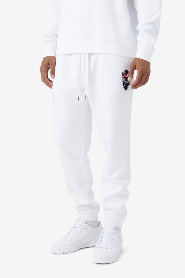 White Fila UK 2Pac Patch Jogger