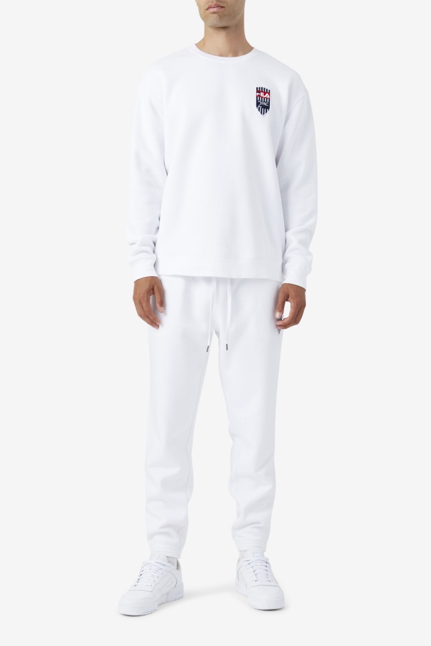 White Fila UK 2Pac Patch Jogger