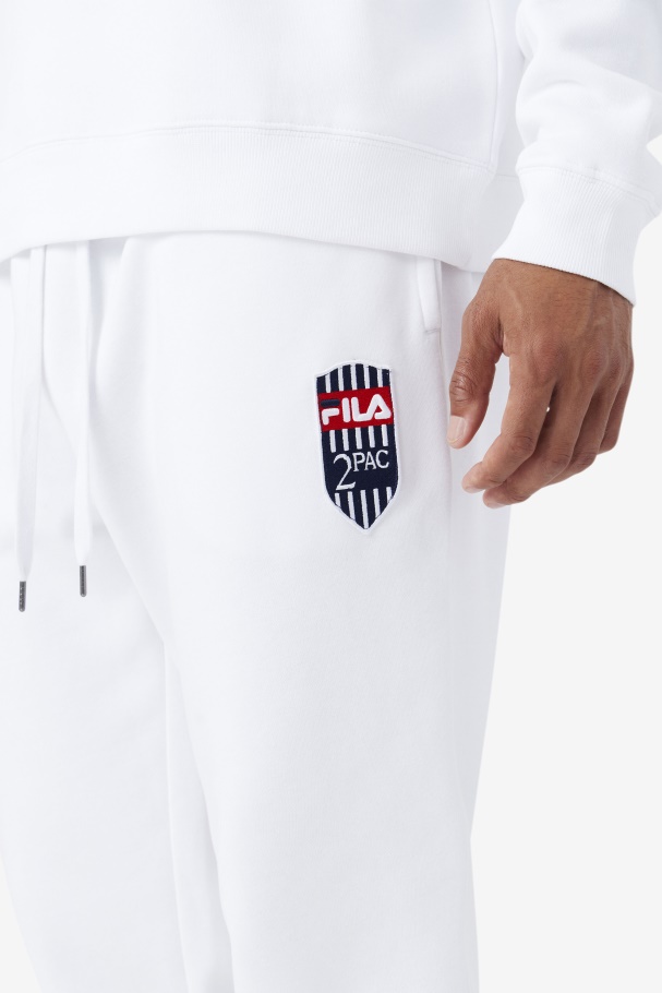 White Fila UK 2Pac Patch Jogger