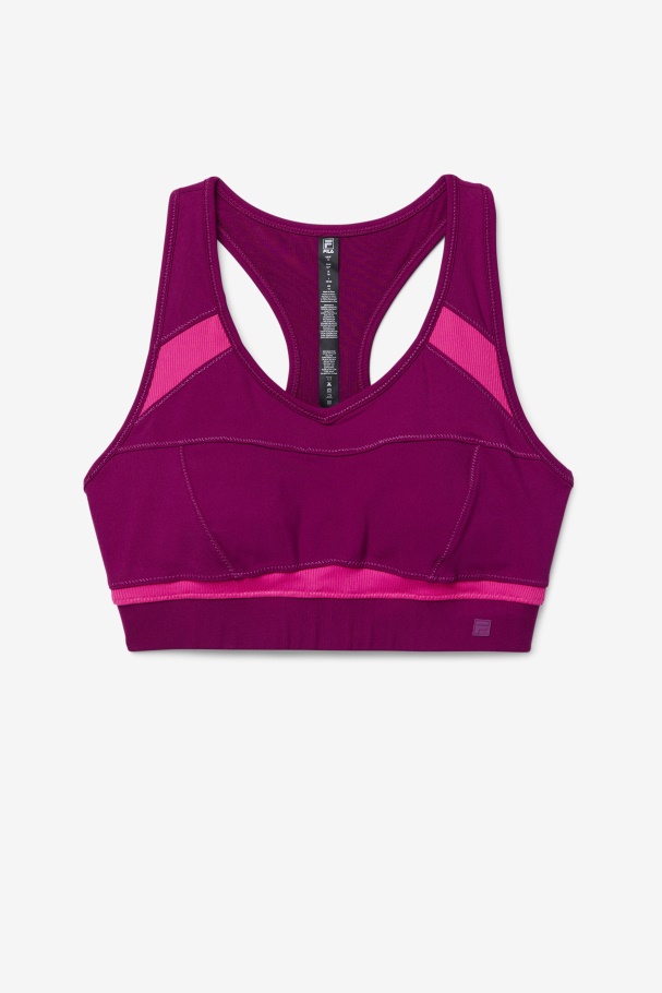 Mprpl/Ppck Fila UK Uplift Racerback Sports Bra