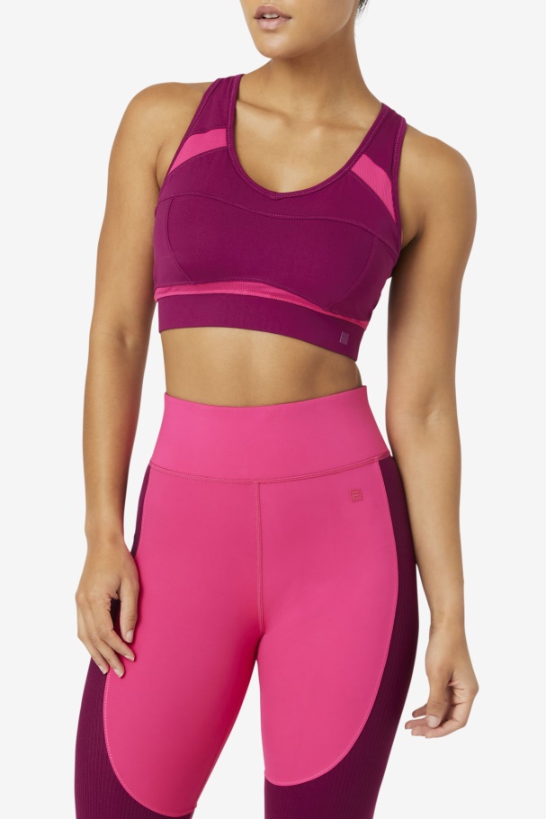 Mprpl/Ppck Fila UK Uplift Racerback Sports Bra