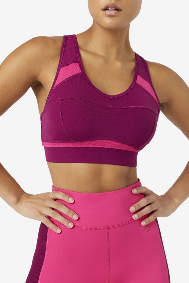 Mprpl/Ppck Fila UK Uplift Racerback Sports Bra