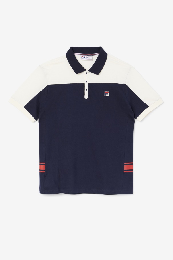 Fila UK mivvi Polo Navy/Gardenia/Red