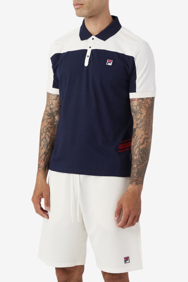Fila UK mivvi Polo Navy/Gardenia/Red