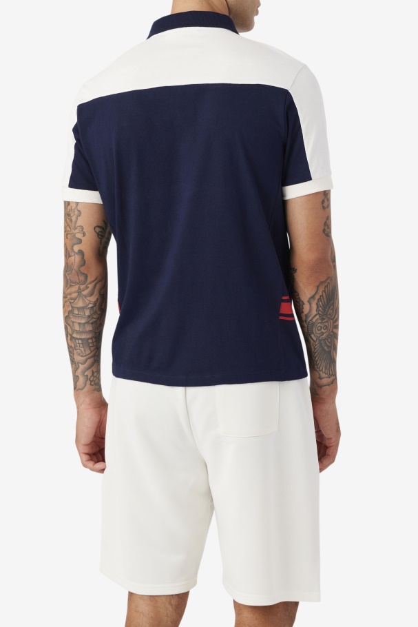 Fila UK mivvi Polo Navy/Gardenia/Red
