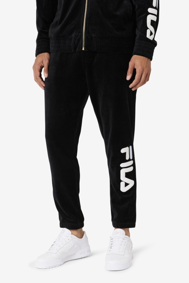 Black/White/Skywalk Mansur Velour Pant Fila UK