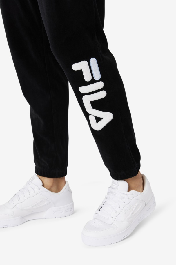 Black/White/Skywalk Mansur Velour Pant Fila UK