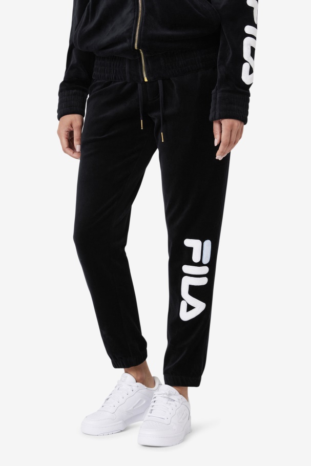 Black/White/Skywalk Mansur Velour Pant Fila UK