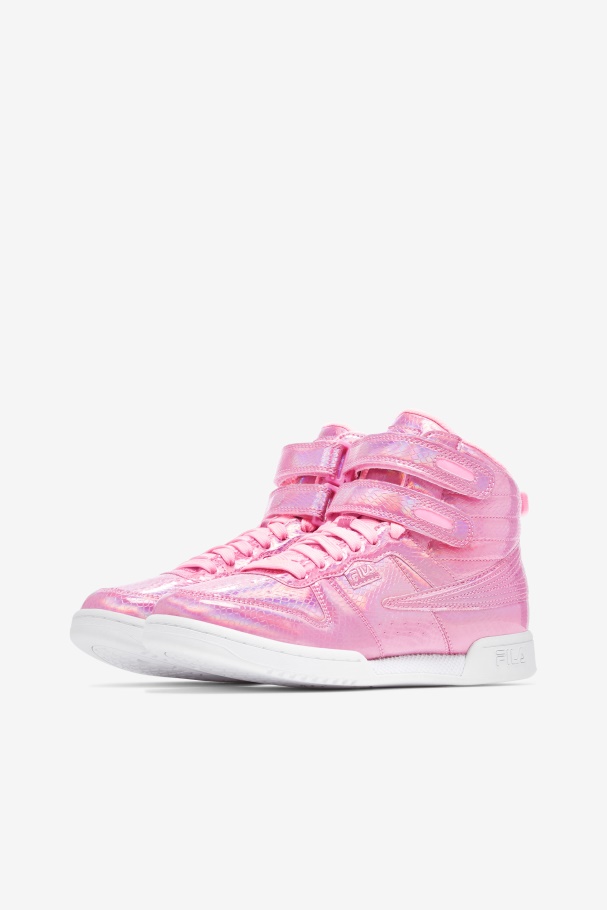 Women\'s F-14 Iridescent Snake Cotton Candy/White Fila UK